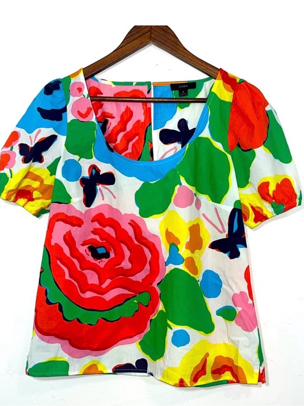J. Crew Scoopneck Cotton Poplin Top in Ratti Jardin  Floral Size 6 / Small